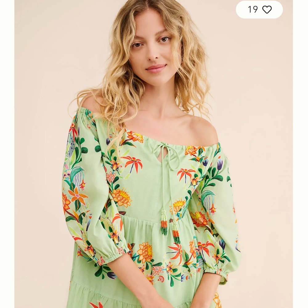 Farm Rio Floral Off-Shoulder Dress
